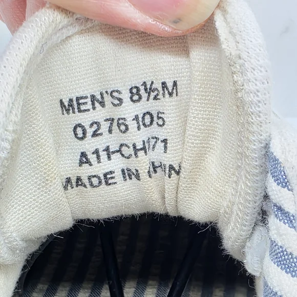 Preppy Sperry Top-Sider Sneakers Men 8.5 White Canvas Boat Casual - Picture 4 of 7